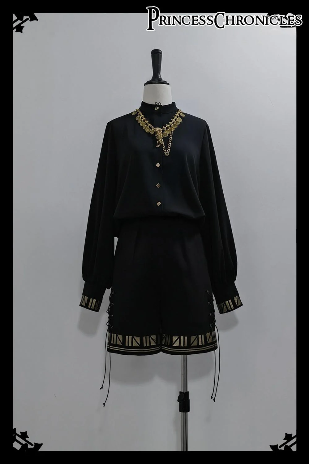 Black Cat - Ouji Lolita Shorts with Embroidered Straight Leg - Image 13