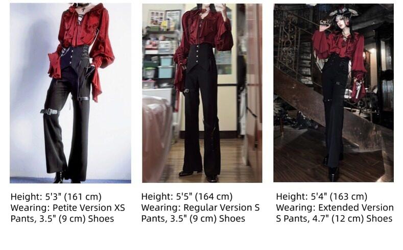 Ouji Lolita V-Line Backless Blouse & Slight Flare Pants - Image 6