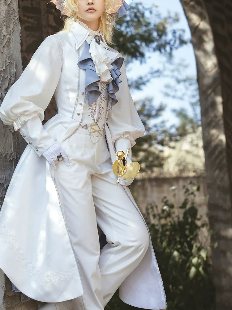 Crumbling Skeleton - Ouji Lolita Fishbone Embroideried Vest & Skirt Suits - Image 19