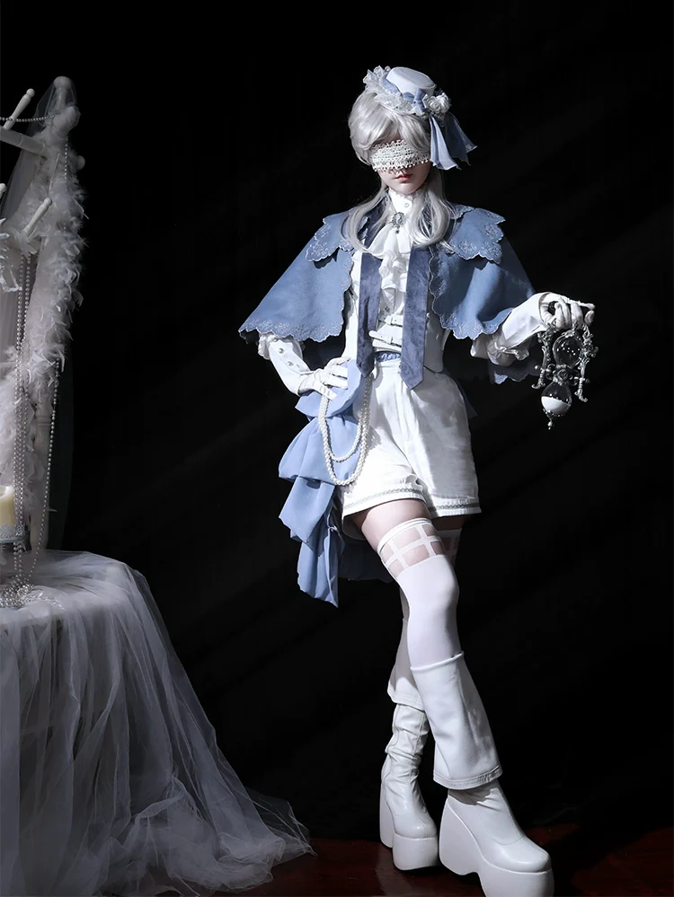 Crumbling Skeleton - Ouji Lolita Fishbone Embroideried Vest & Skirt Suits - Image 23