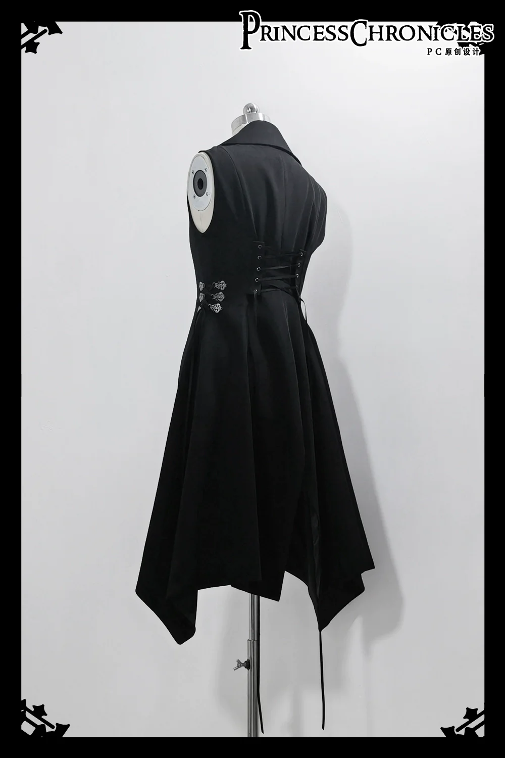 Crimson Ash Zero - Ouji Lolita Vest Handsome Slim Long Black Vest - Image 17