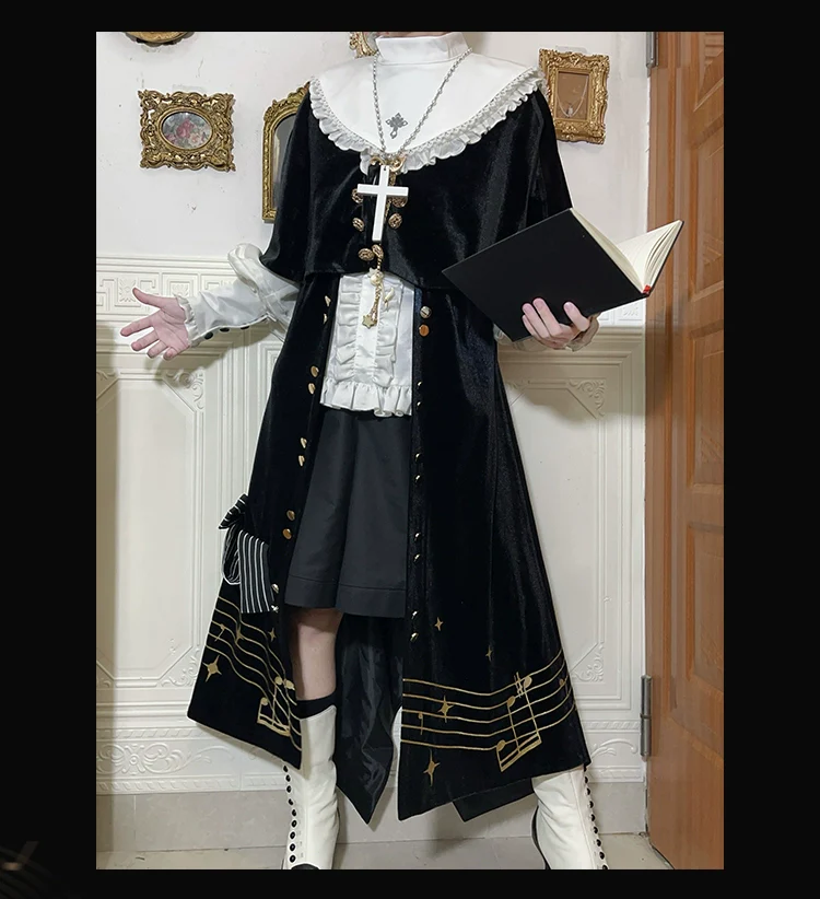 Black and White Sonata - Ouji Lolita Vest Suit and Vintage Lolita OP Dress - Image 21