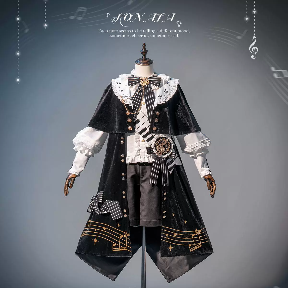 Black and White Sonata - Ouji Lolita Vest Suit and Vintage Lolita OP Dress - Image 30