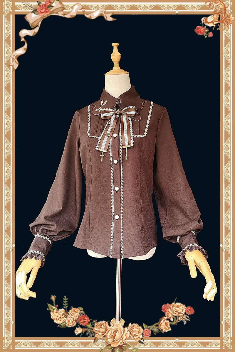 Chocolate Carousel - Peter Pan Collar Old School Lolita JSK Dress, Carousel Print - Image 16