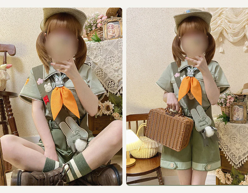 Piggy Bun - Bunny Trip - Retro Cute Green Accessories - Image 16