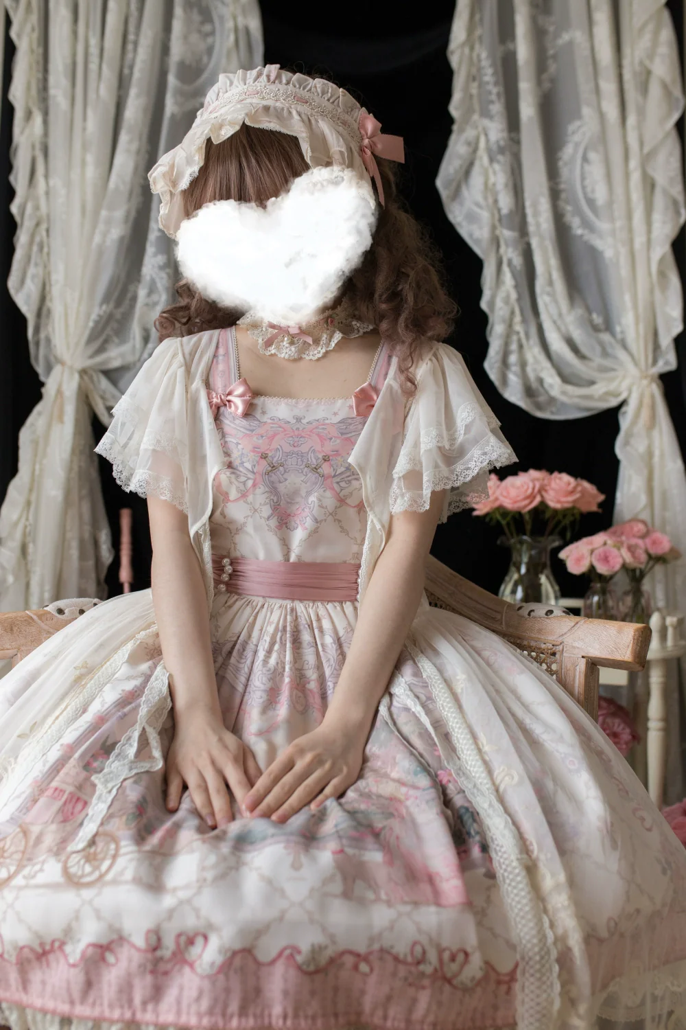 Moon River - Swan Lake Mirror - Pink Sweet Lolita Print JSK Dress - Image 27