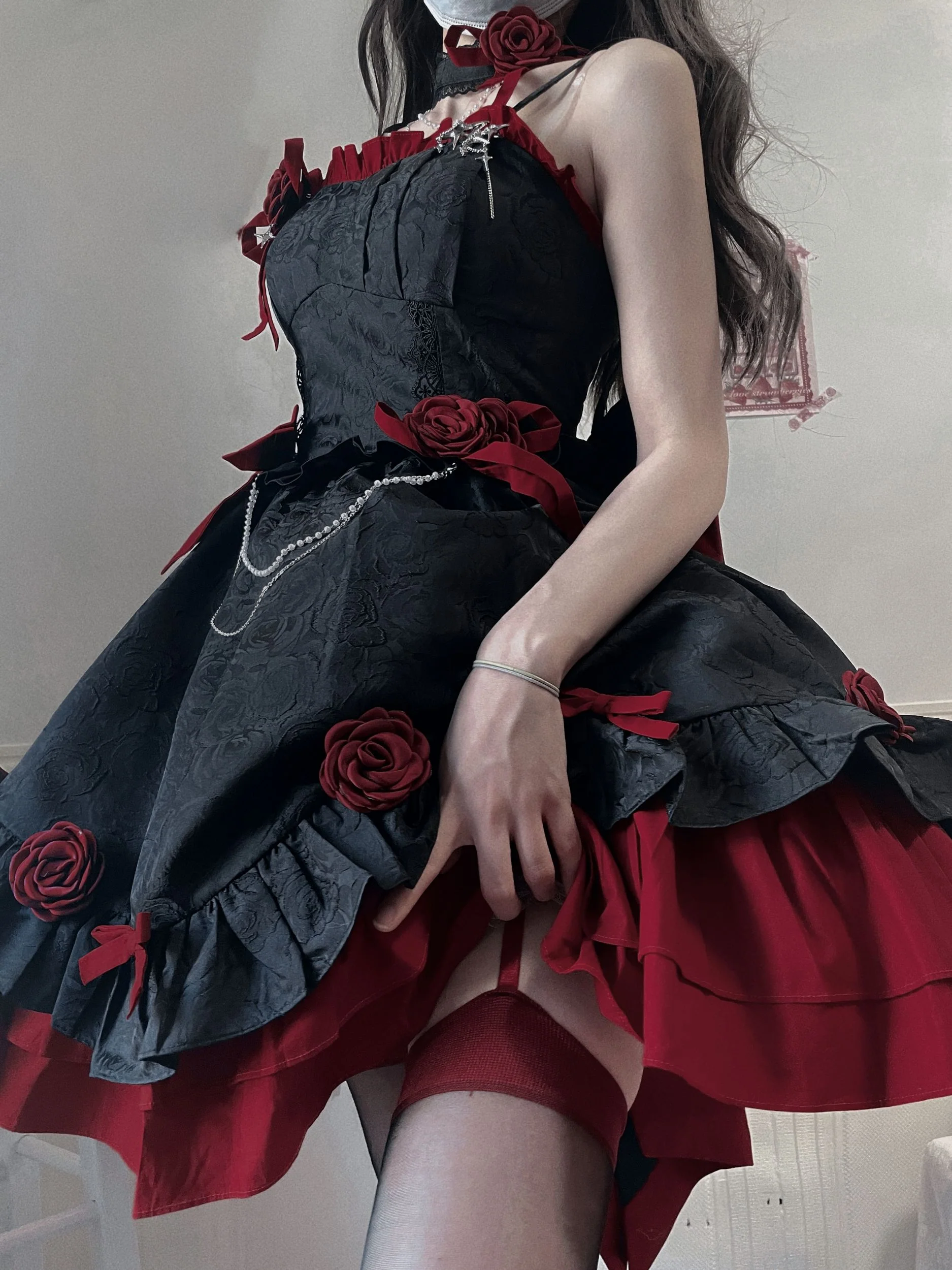 Platycodon House - Romantic Contract Lolita Twin Rose Gothic JSK - Image 9