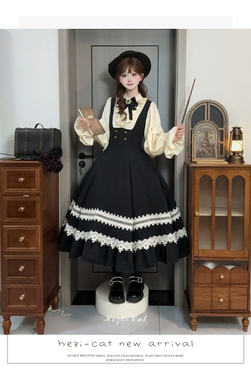 Hometown Autumn - Plus Size Classic Lolita Fake Two-Piece OP Dress - Image 10