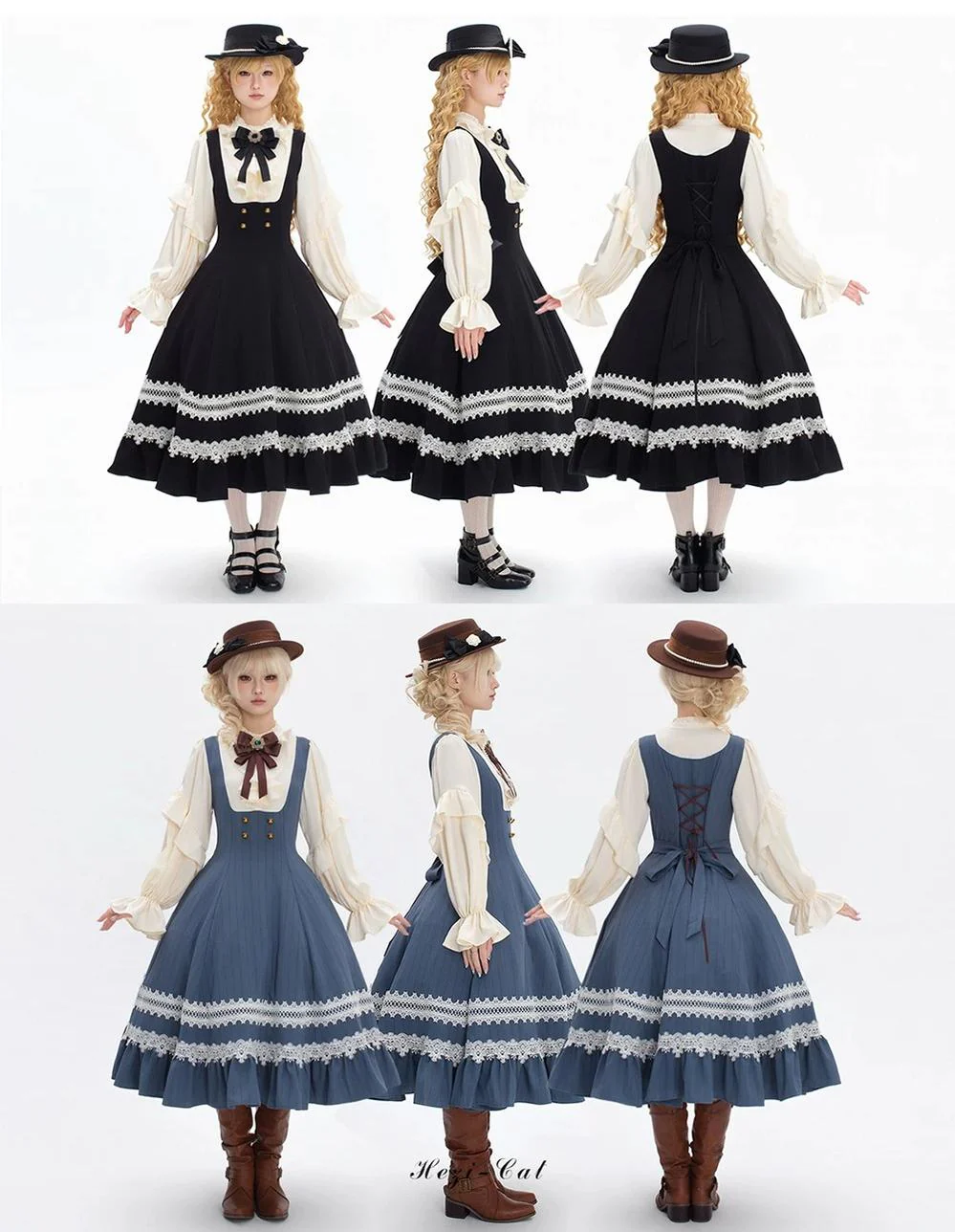 Hometown Autumn - Plus Size Classic Lolita Fake Two-Piece OP Dress - Image 3