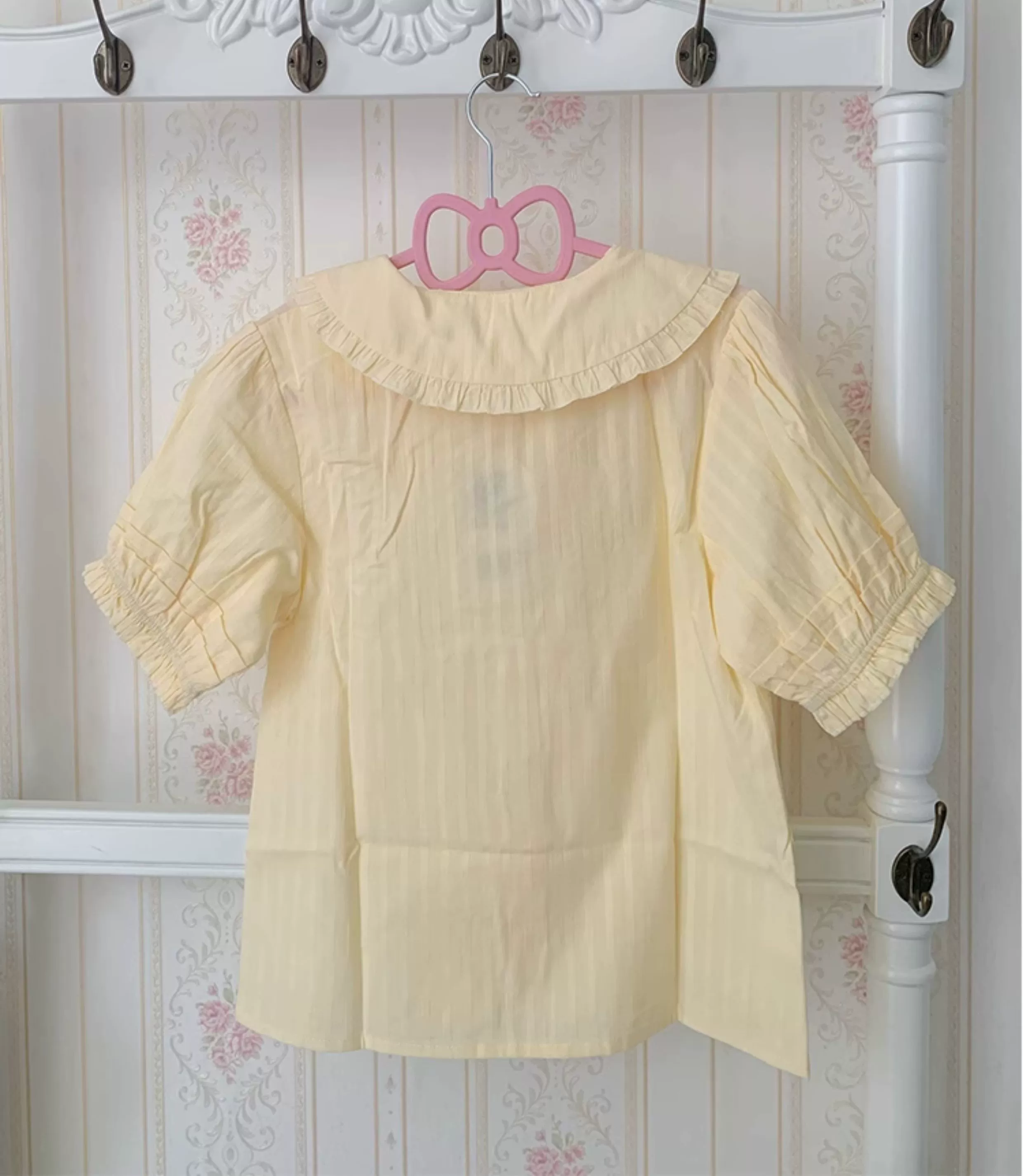 Chubby Cat Diary - Plus Size Cotton Lolita White Blouse, Short Sleeve - Image 3