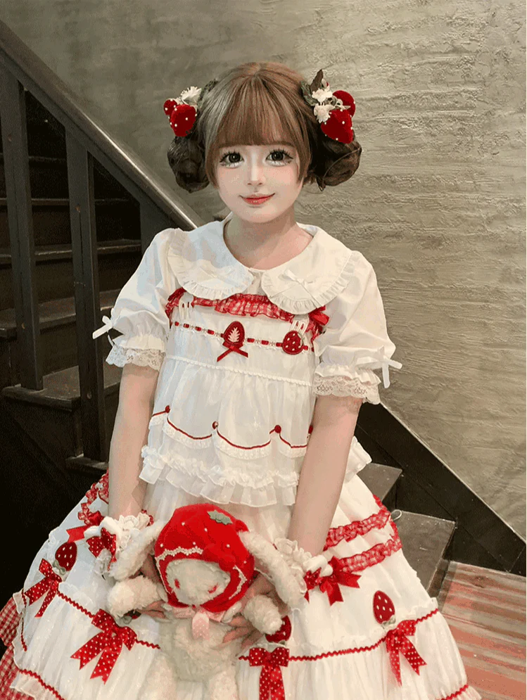 Plus Size Sweet Lolita Blouse with Ruffles, Peter Pan Collar - Image 5