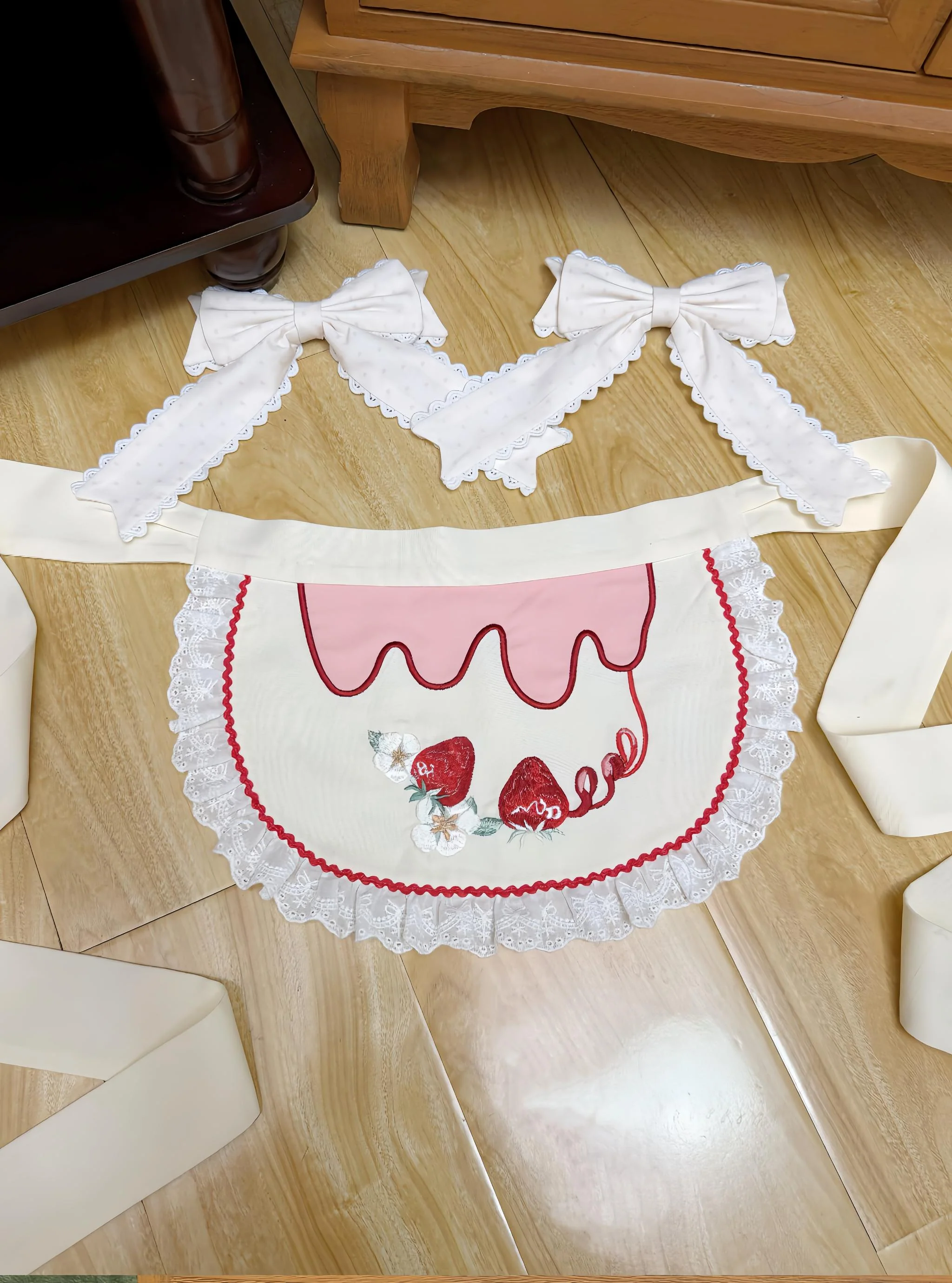 Berry Sweet Dream - Plus Size Sweet Lolita JSK and OP Dress, Strawberry Print - Image 12