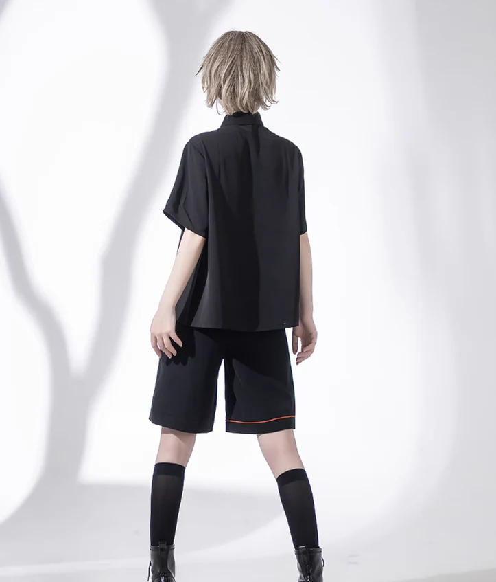 Badapple - Ouji Lolita Black Shirt and Shorts Set - Image 7