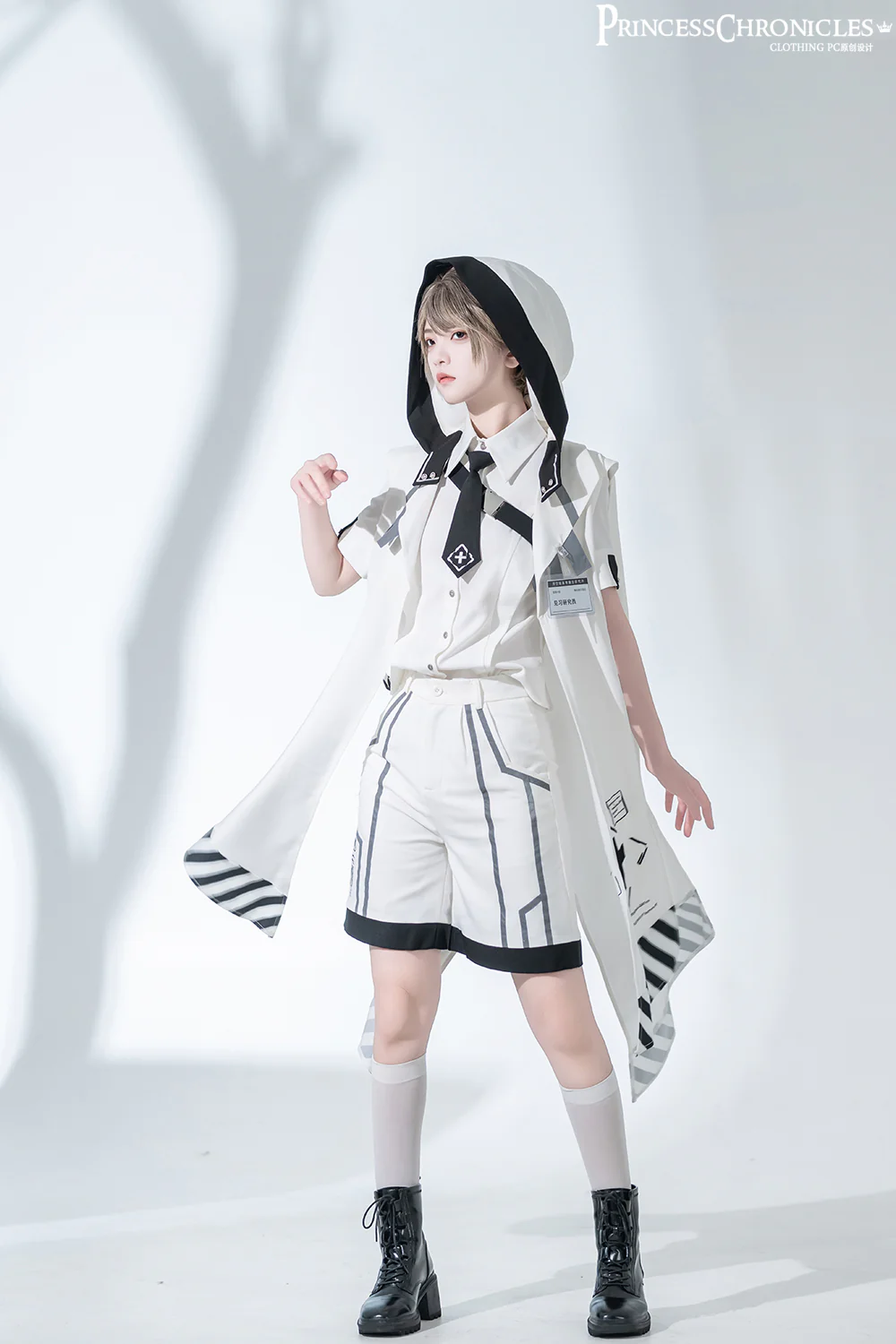Dry sea and Ashlar - Handsome Futuristic Style White Short Set - Image 14