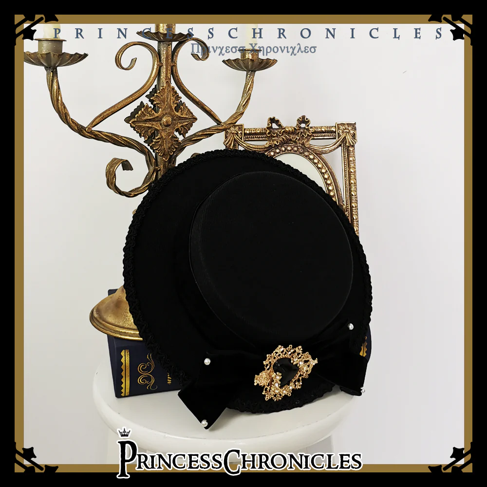 Elegant Lolita Bow Flat Bonnet Handmade - Image 10