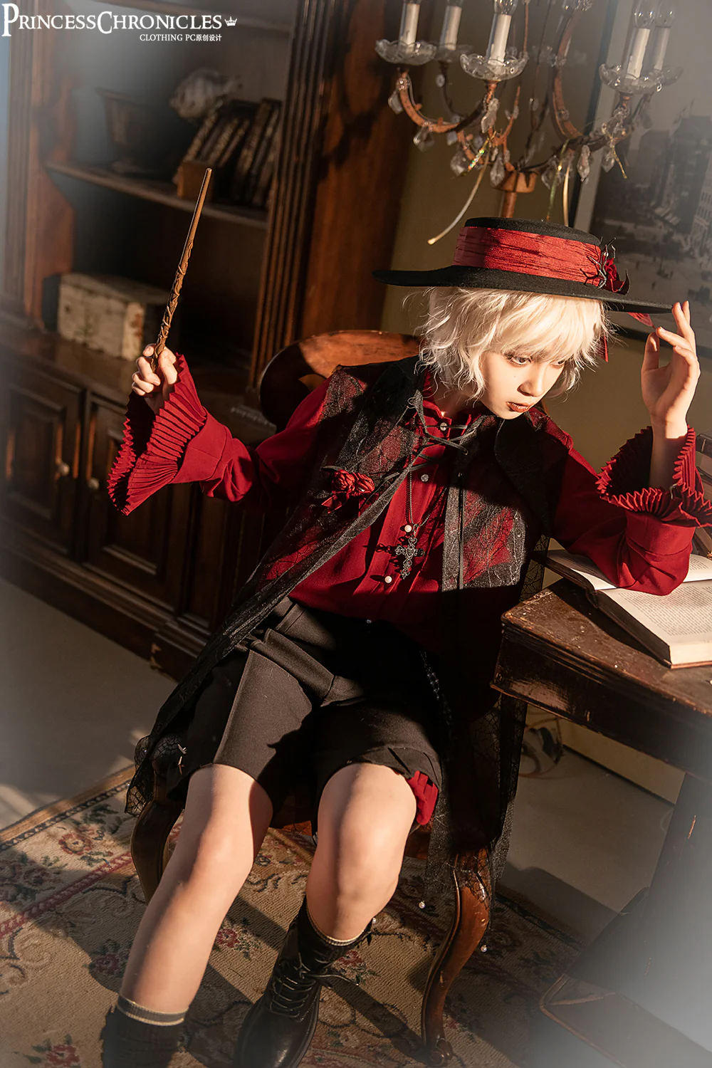 Floating Phantom - Gothic Ouji Lolita Sheer Cape - Image 11