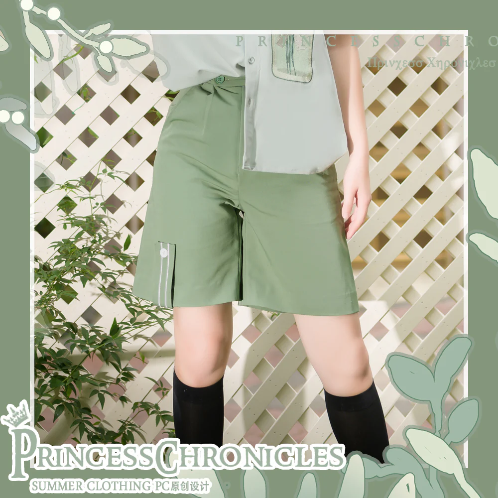 Limited Flowering Time - Ouji Lolita Green Prince Shorts - Image 15