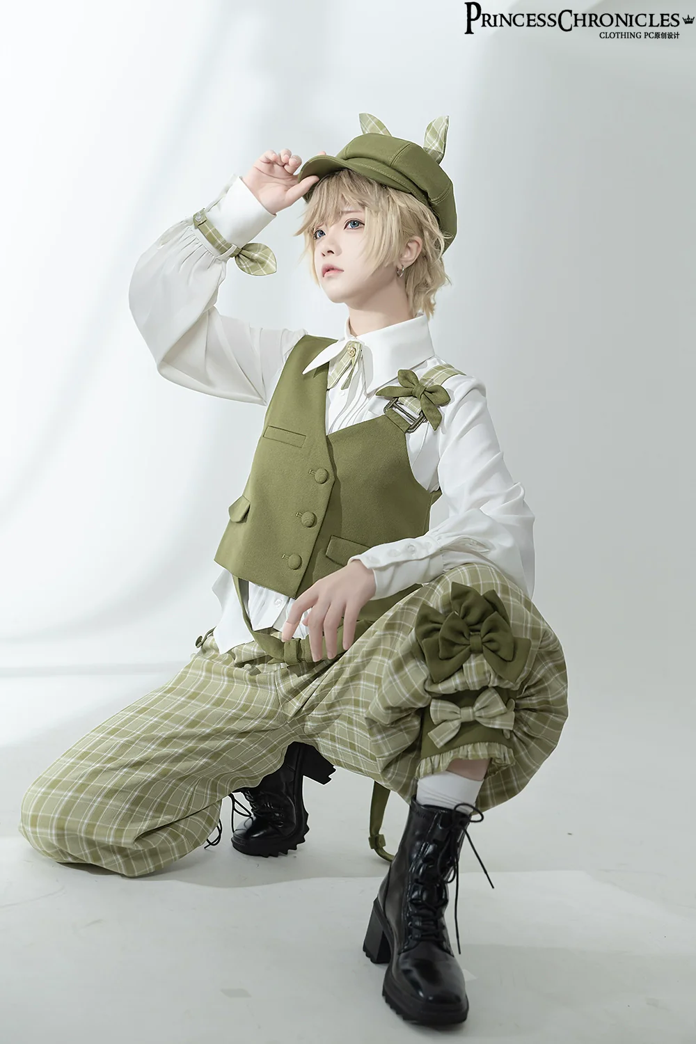 Secret Morning Paper - Ouji Lolita Shirt, Matcha Green Capri Pants - Image 18