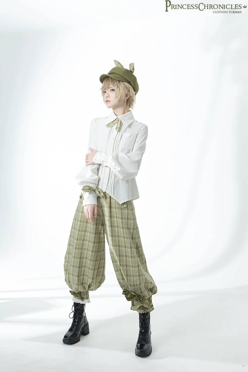 Secret Morning Paper - Ouji Lolita Shirt, Matcha Green Capri Pants - Image 25