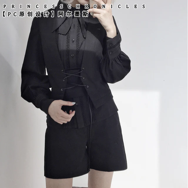 Casual Ouji Lolita Black Shorts, Pocketed - Image 12
