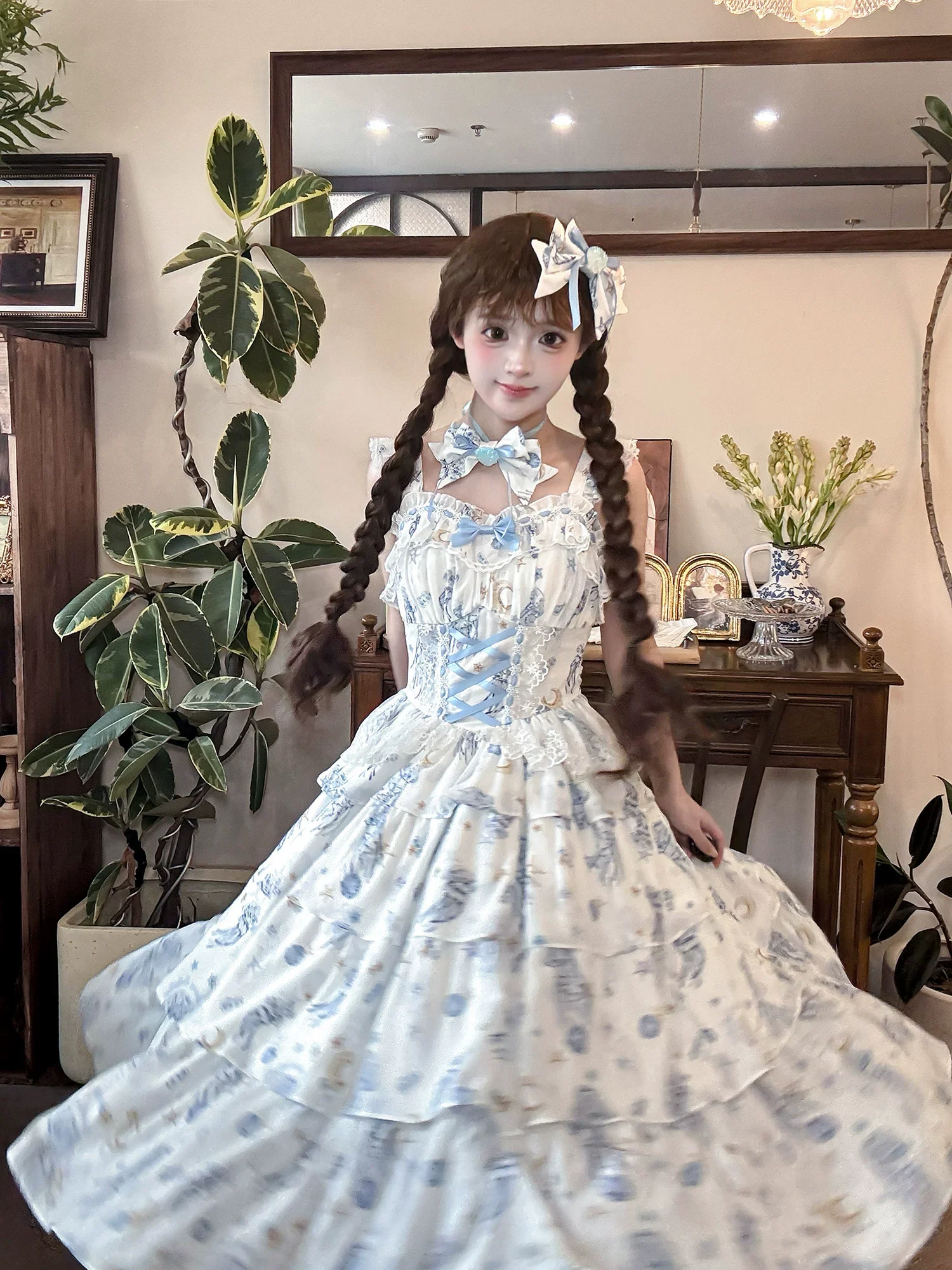 Starry Jellyfish - Printed Classic Lolita JSK Dress, Short Sleeve OP - Image 19