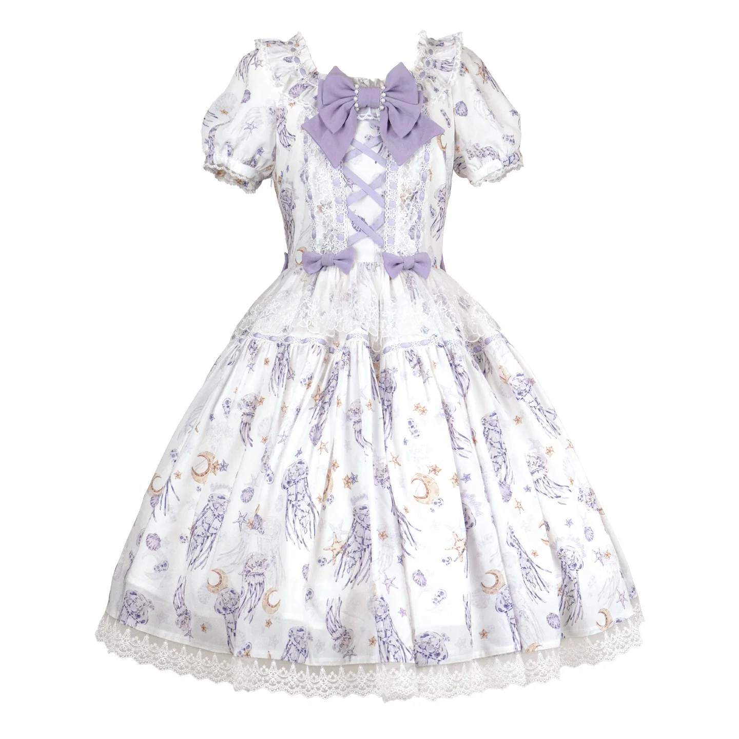 Starry Jellyfish - Printed Classic Lolita JSK Dress, Short Sleeve OP - Image 30
