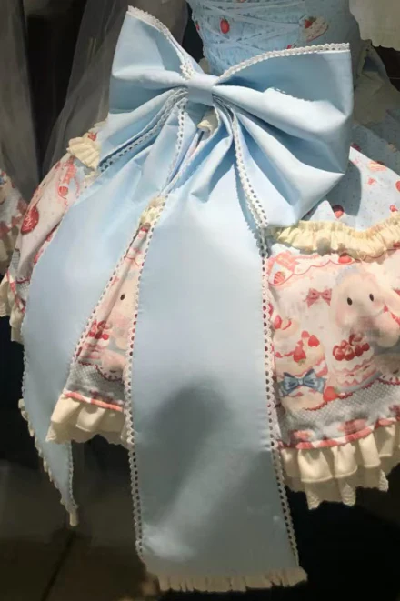 Bunny Party - Sweet Lolita JSK Dress, Cute Bunny & Cake Print - Image 15