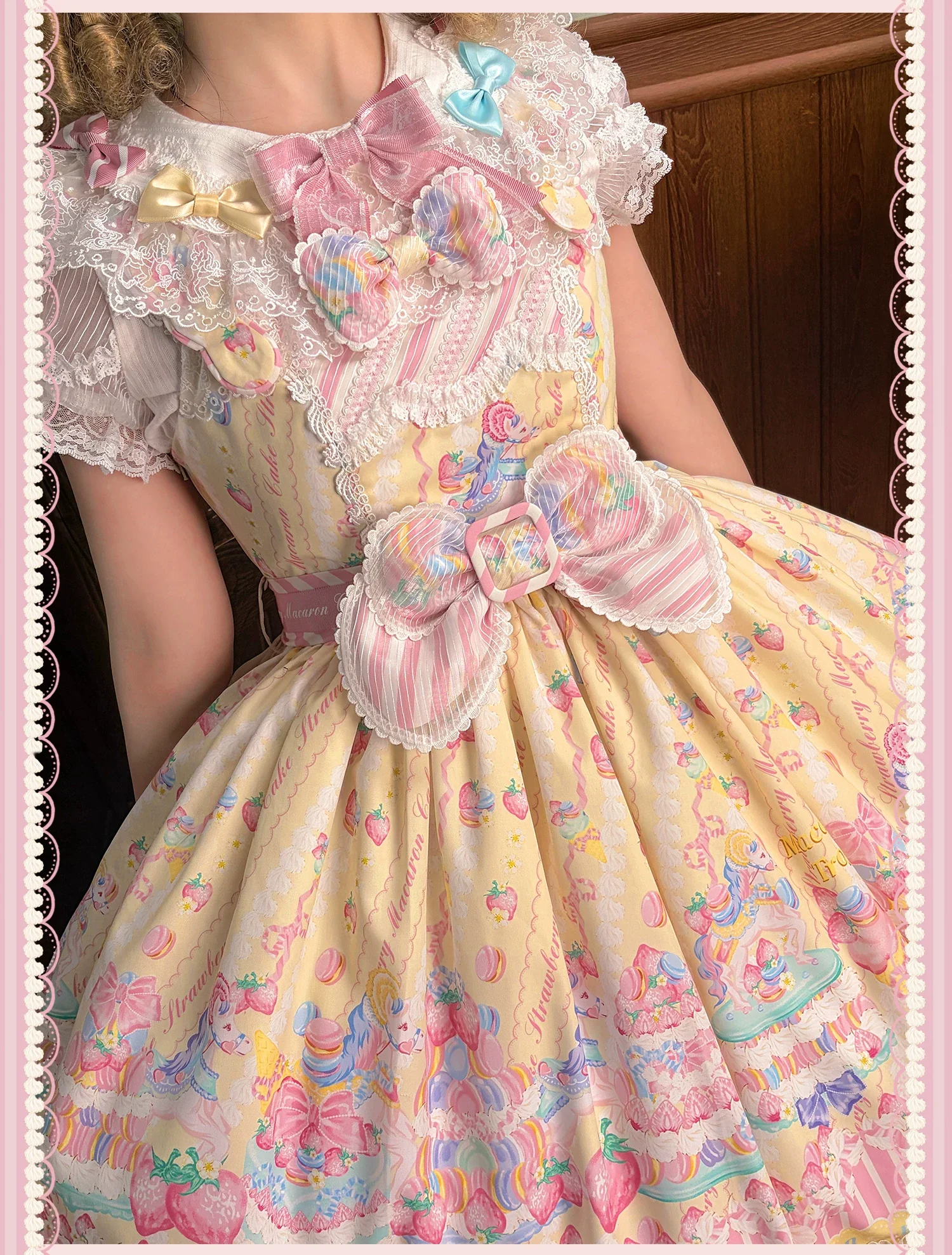 Macaron - Printed Sweet Lolita OP Dress, Old School Lolita JSK Available - Image 21