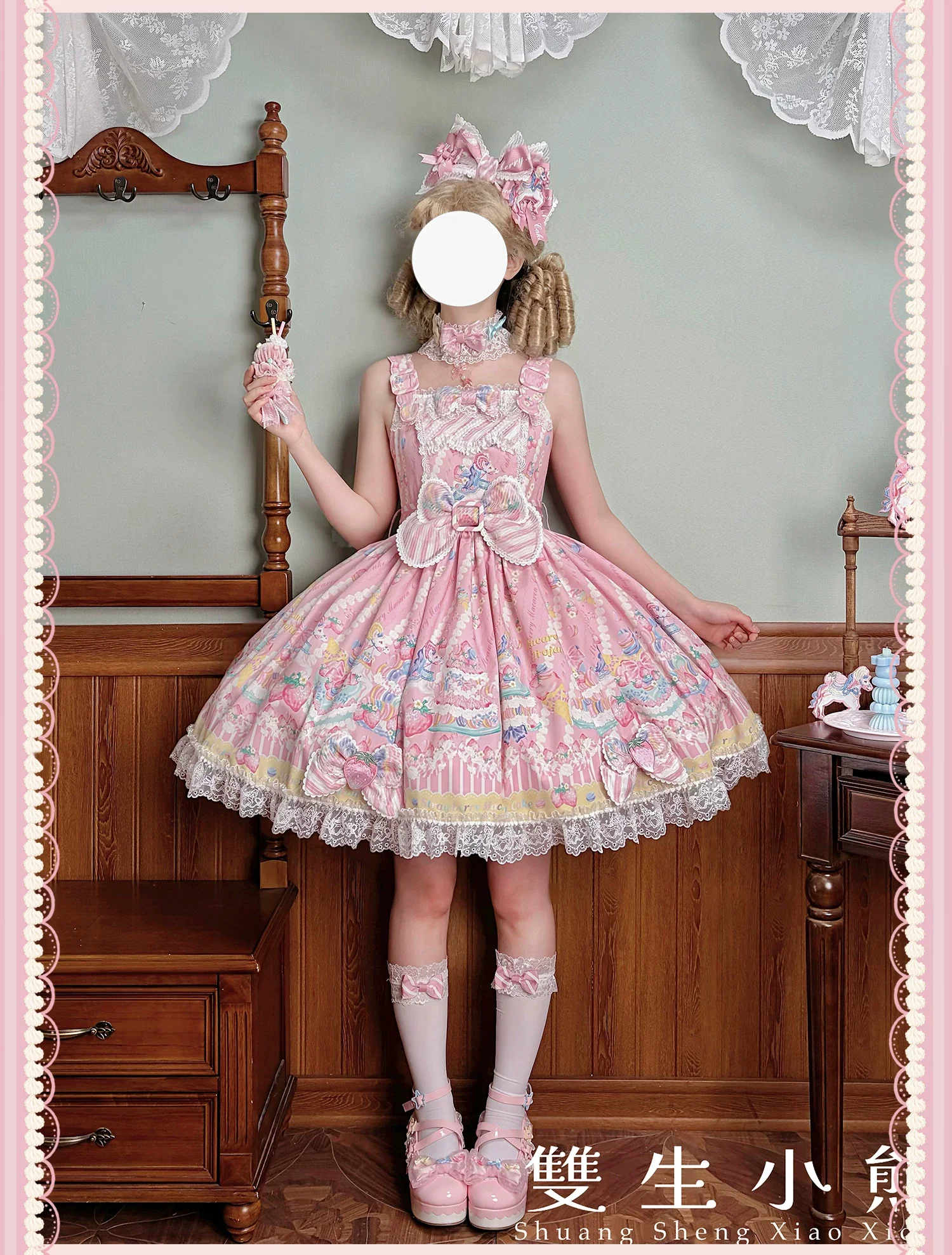 Macaron - Printed Sweet Lolita OP Dress, Old School Lolita JSK Available - Image 28