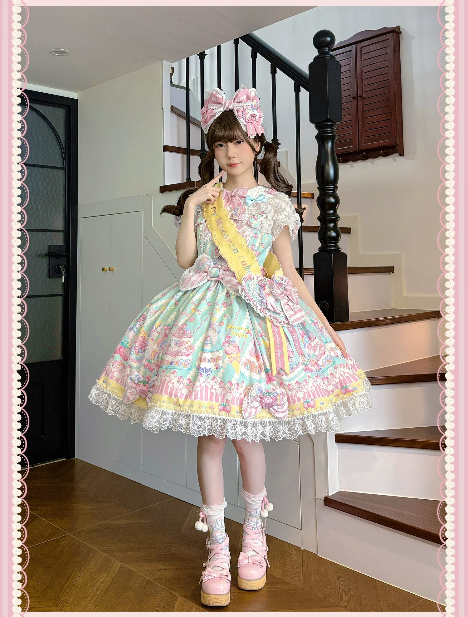 Macaron - Printed Sweet Lolita OP Dress, Old School Lolita JSK Available - Image 8