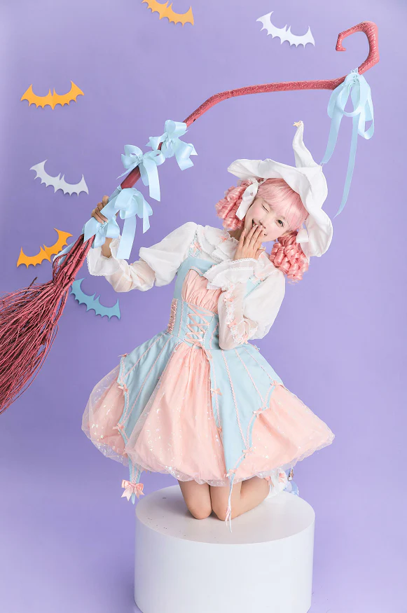 Lemon Honey - Pumpkin Lamp - Gothic Lolita Witch Hat, Halloween Broom Hairband - Image 32