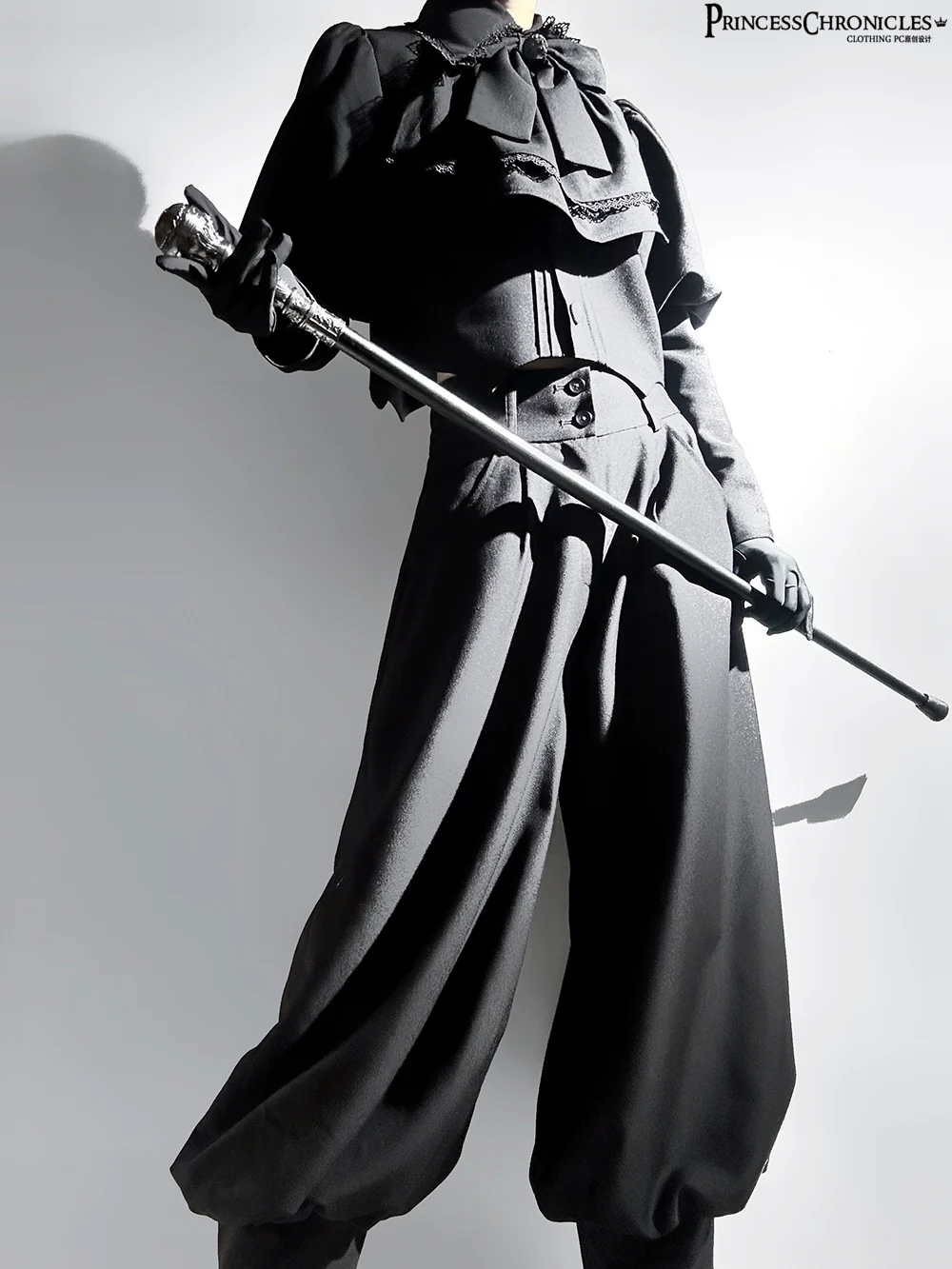 Sorcerer's law - Retro Gothic Lolita Coat Black Ninth Pants - Image 13
