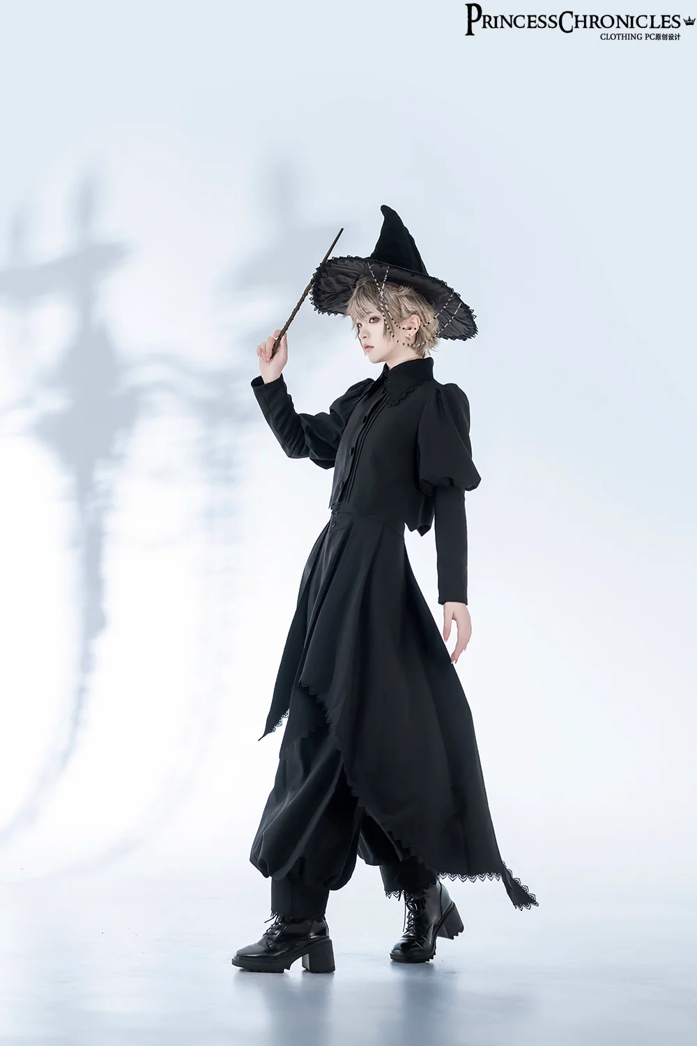 Sorcerer's law - Retro Gothic Lolita Coat Black Ninth Pants - Image 6