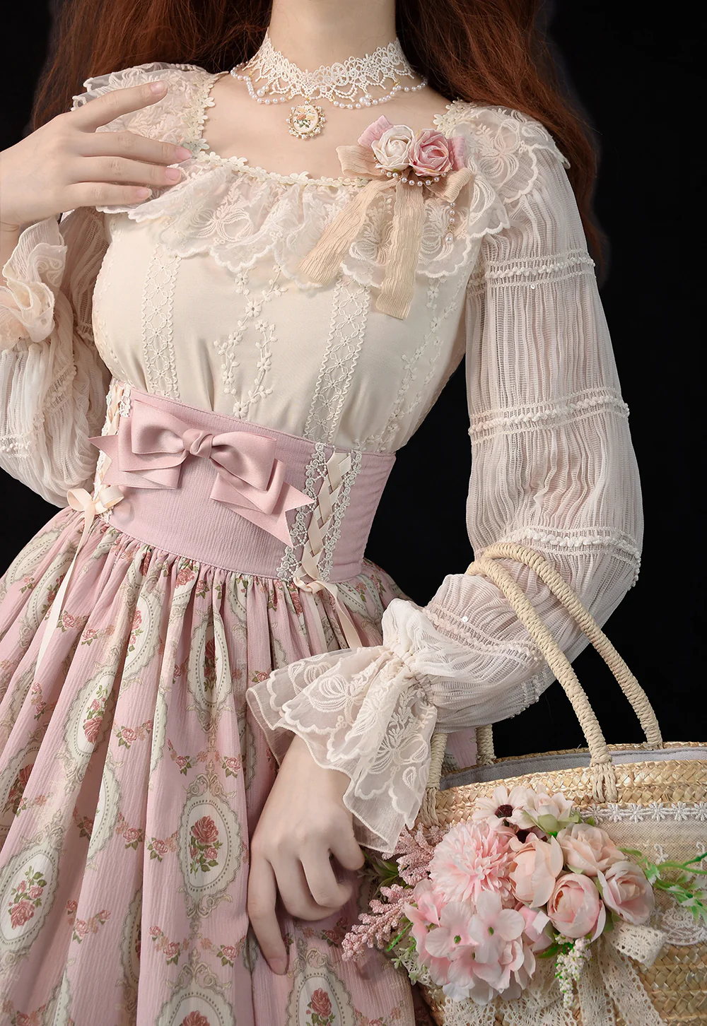 Retro Lolita Lace Long Sleeve Blouse - Image 9