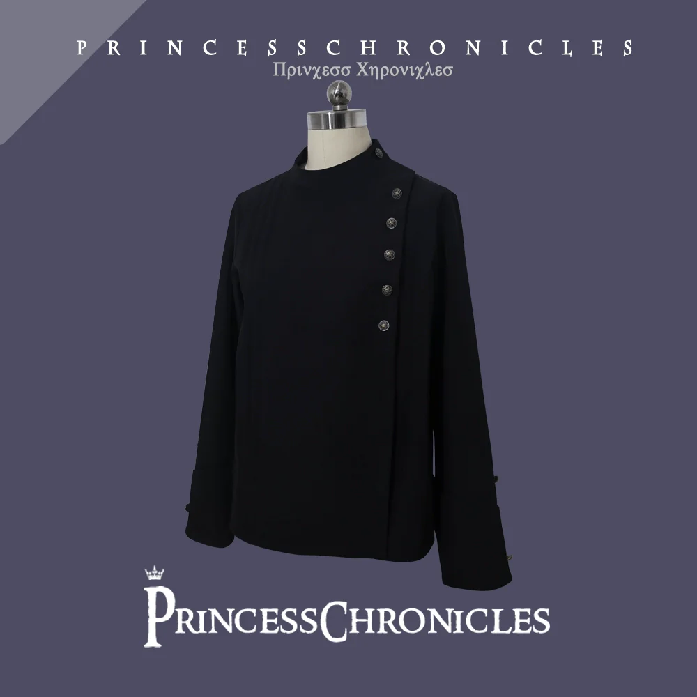 As I Sink West - Retro Ouji Lolita Prince Style Black Blouse - Image 24