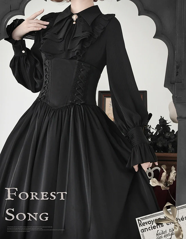 Astris - Reversible Classic Lolita High Waist Fishbone Skirt - Image 14