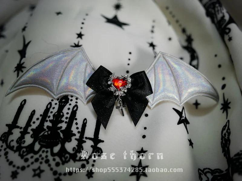 Rose Thorn - Multicolors Gothic Lolita Little Bat Brooch Hairpin - Image 5
