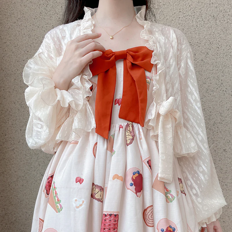 Chiffon Puff Sleeve Lolita Cardigan - Image 6
