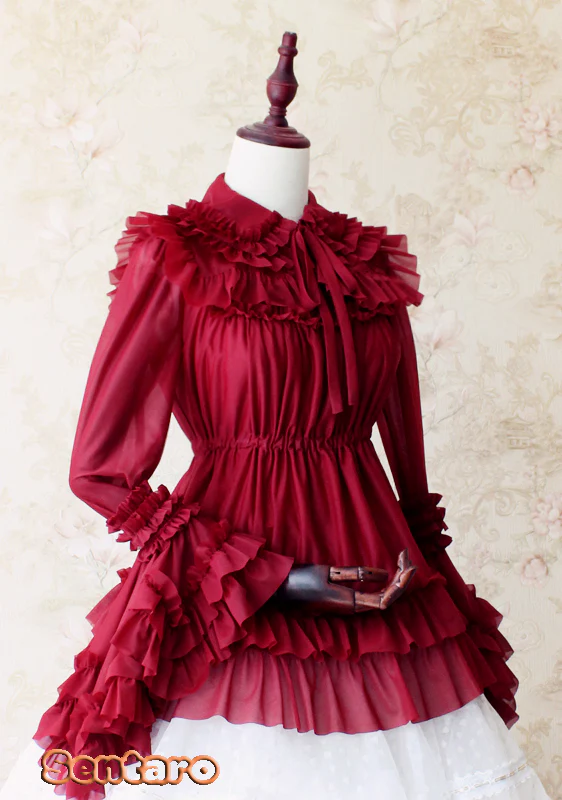 Shufrey - Classic Elegant Multicolor Lolita Blouse - Image 10
