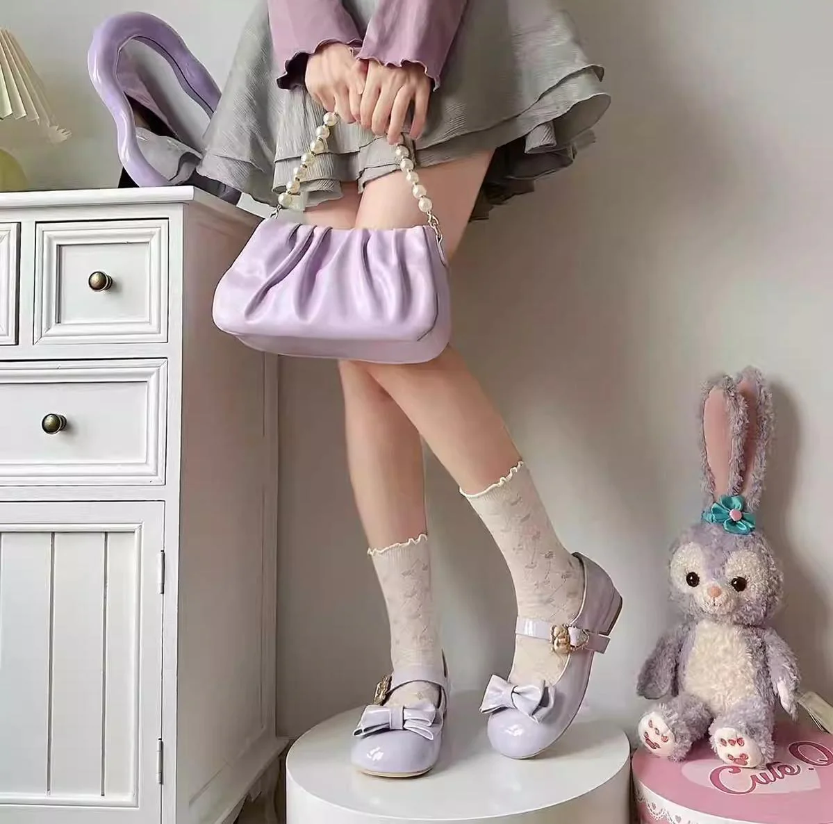 Hug Bear - Sweet Lolita Heel Shoes Bear Metal Buckle Bow Shoes - Image 50