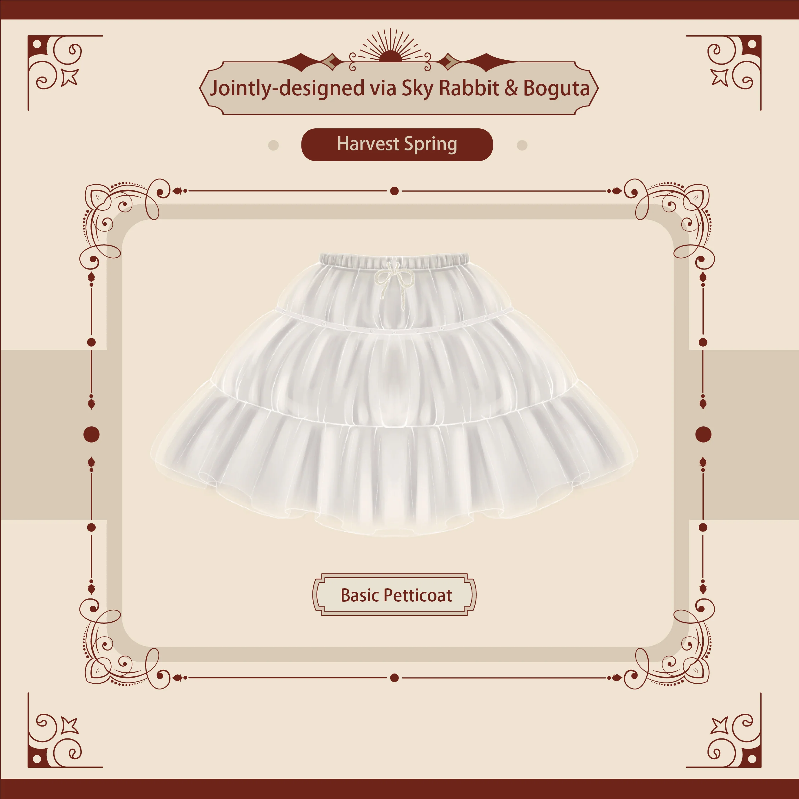 Harvest Spring - 13.8" (35 cm), 17.7" (45 cm) Basic Lolita Petticoat - Image 2