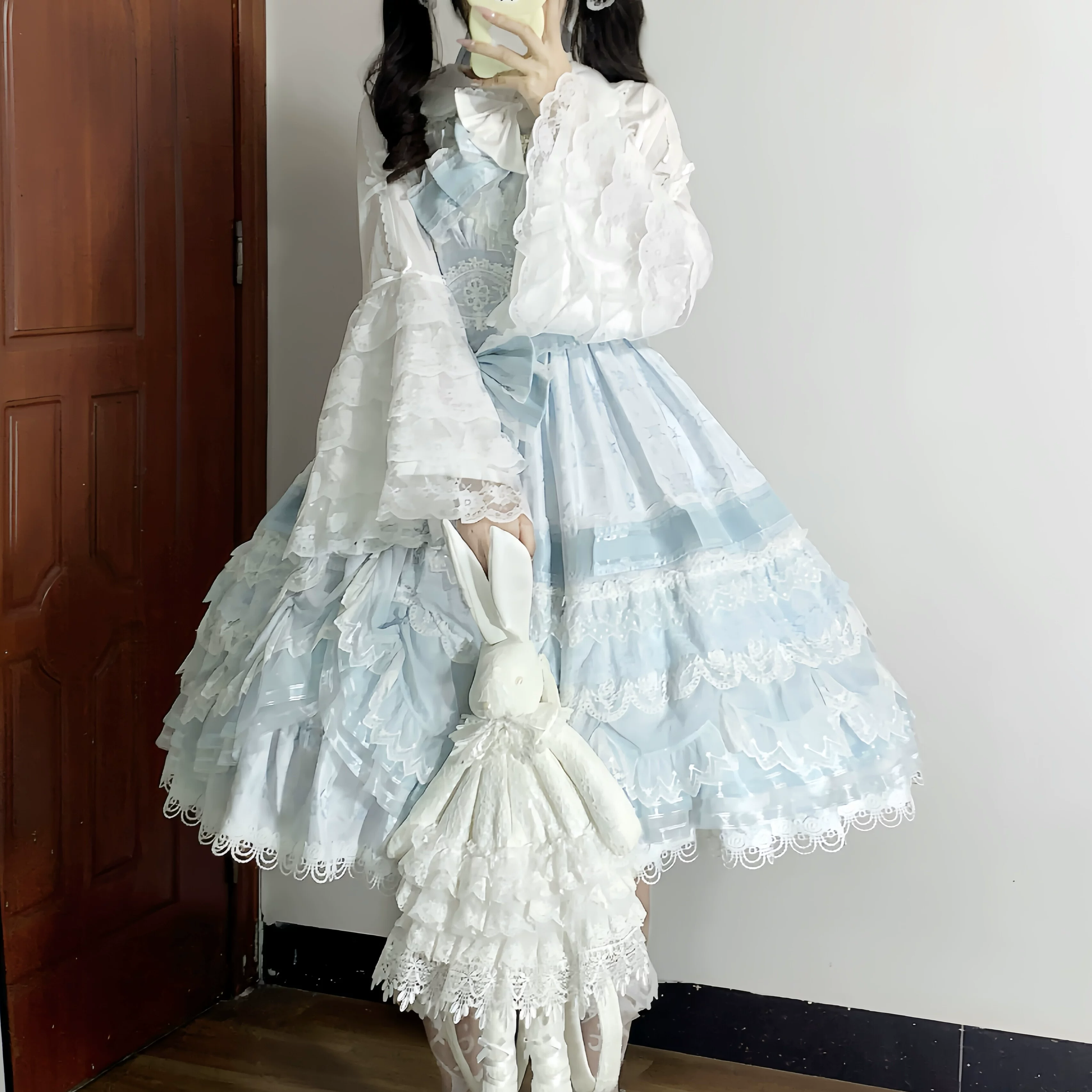 Fermented Milk Puff - Slim Fit Sweet Lolita Shirt, Hime Sleeve - Image 2