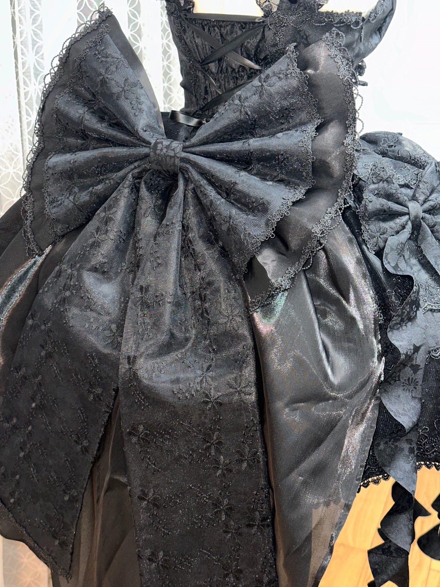 Mori Isle - Solid Gothic Lolita JSK Dress, Embroidered Lace - Image 20