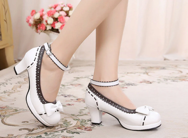 Shattered Star Steps - Sweet Lolita Cute Students Round Toe High Thick Heel - Image 14