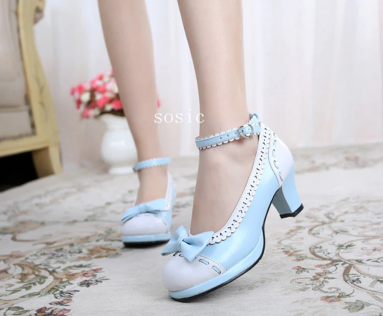 Shattered Star Steps - Sweet Lolita Cute Students Round Toe High Thick Heel - Image 6
