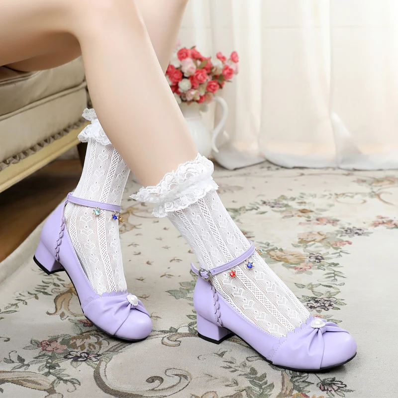 Shell Dew - Sweet Lolita Bow Round Toe Shoes - Image 19