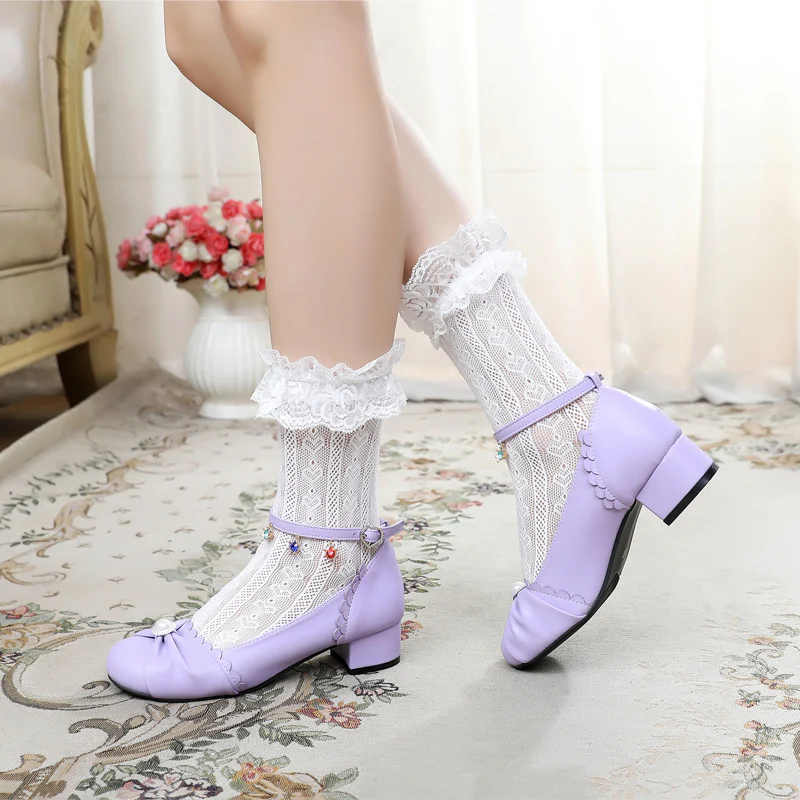 Shell Dew - Sweet Lolita Bow Round Toe Shoes - Image 22