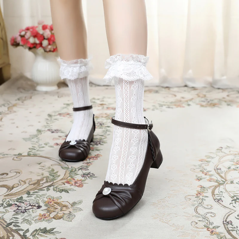 Shell Dew - Sweet Lolita Bow Round Toe Shoes - Image 3