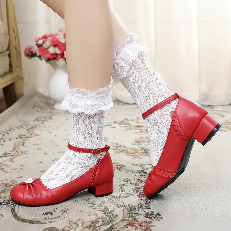 Shell Dew - Sweet Lolita Bow Round Toe Shoes - Image 58