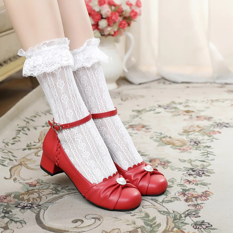 Shell Dew - Sweet Lolita Bow Round Toe Shoes - Image 62